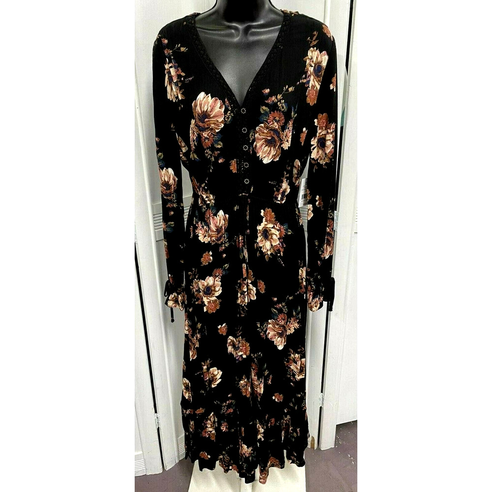 NWT American Rag Cie Long Slv Stretch Dress Floral